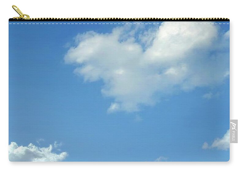 Weather Zip Pouch featuring the digital art Blue Sky With Cumulus Clouds, Artwork by Leonello Calvetti