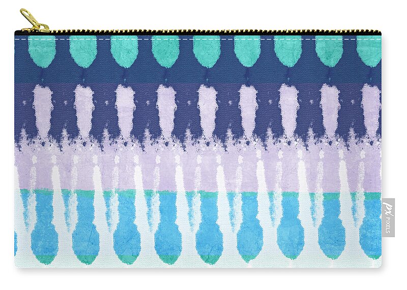 Blue Carry-all Pouch featuring the painting Blue Tie Dye by Linda Woods