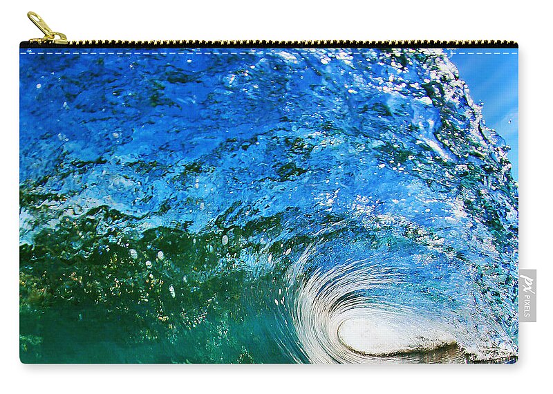 Ocean Zip Pouch featuring the photograph Blue Tube by Paul Topp
