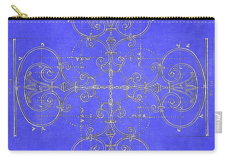 Living Room Zip Pouch featuring the photograph Blueprint Maltese Cross by Suzanne Powers