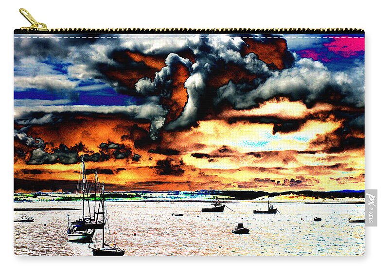 Boat Zip Pouch featuring the photograph Boats by Tom Conway