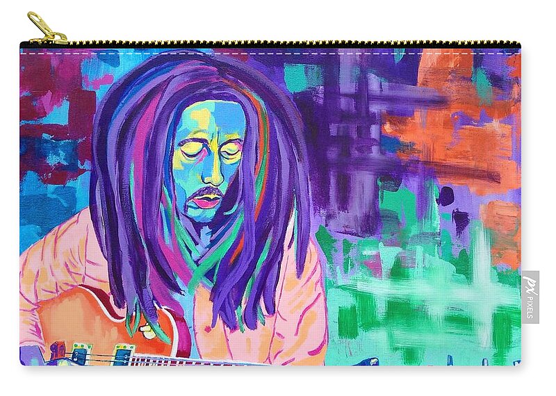 Bob Marley Zip Pouch featuring the painting Bob Marley by Janice Westfall