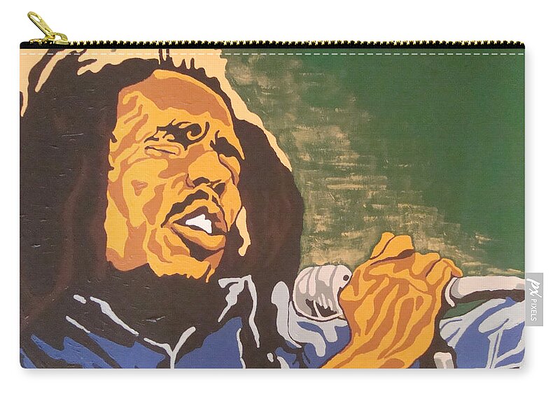 Bob Marley Zip Pouch featuring the painting Bob Marley by Rachel Natalie Rawlins