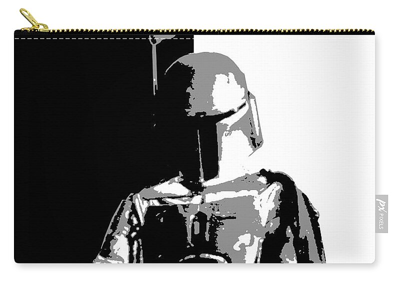 Boba Zip Pouch featuring the digital art Boba Fett- Gangster by Dale Loos Jr