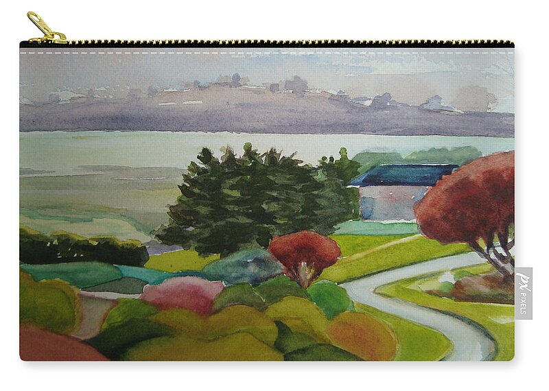 Landscape Zip Pouch featuring the painting Bodega by Karen Coggeshall
