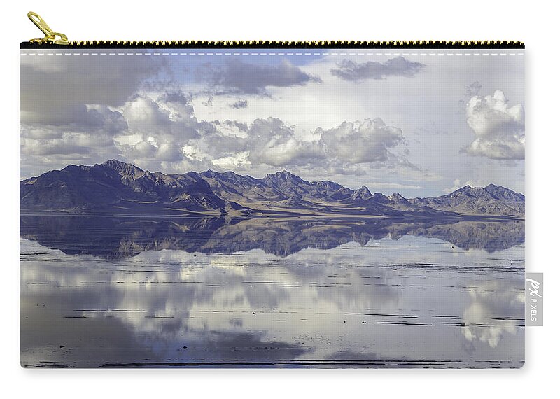 2013 09 Usa Zip Pouch featuring the photograph Bonneville Salt Flats by Sue Leonard
