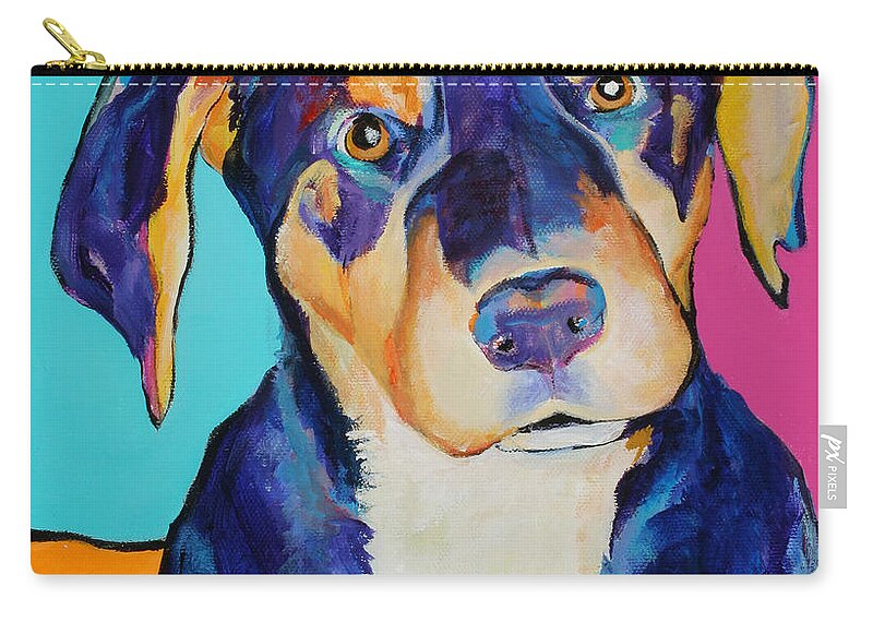 Pat Saunders-white Zip Pouch featuring the painting Boone by Pat Saunders-White