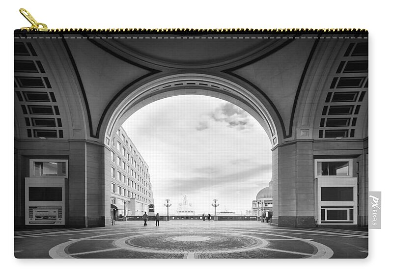 Boston Zip Pouch featuring the photograph Boston Harbor Hotel at Rowes Wharf by Alexander Voss