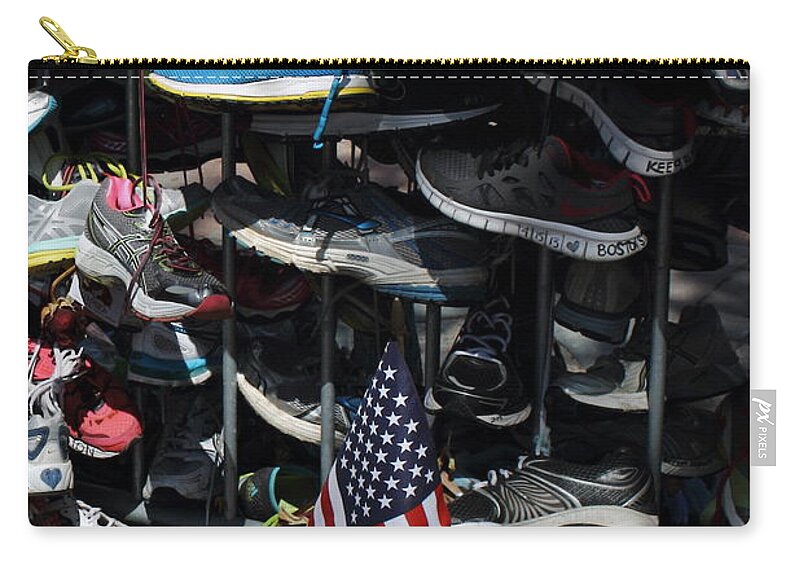 Boston Strong Zip Pouch featuring the photograph Boston Strong by Jeff Heimlich