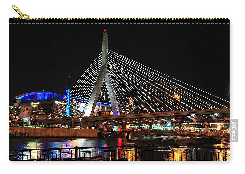 Best Cityscape Zip Pouch featuring the photograph Boston's Zakim-Bunker Hill Bridge by Mitchell R Grosky