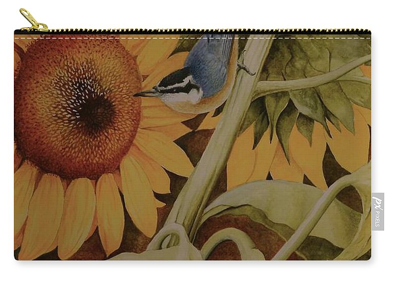 Birds Zip Pouch featuring the painting Bountiful Harvest by Charles Owens