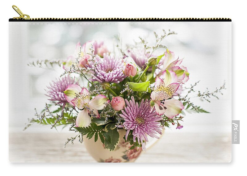 Flowers Zip Pouch featuring the photograph Bouquet by Elena Elisseeva