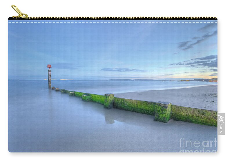 Yhun Suarez Zip Pouch featuring the photograph Bournemouth Beach Sunset by Yhun Suarez