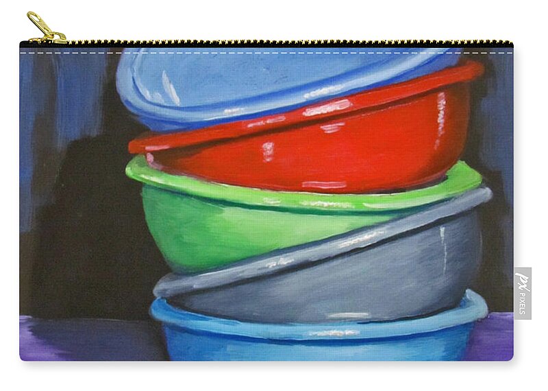 Bowl Zip Pouch featuring the painting Bowls by Kevin Hughes