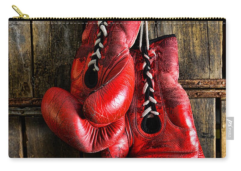 Paul Ward Zip Pouch featuring the photograph Boxing Gloves - Now retired by Paul Ward