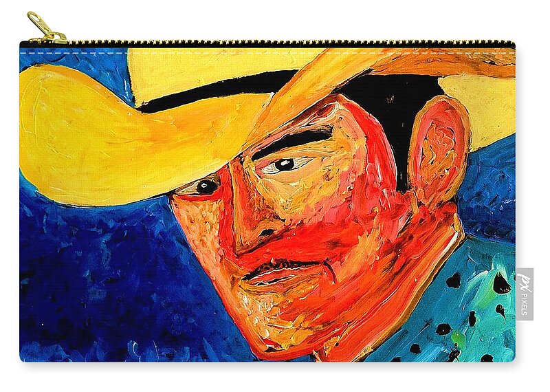 Brad Pasley Zip Pouch featuring the painting Brad Pasley by Neal Barbosa