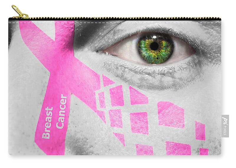 Art Zip Pouch featuring the photograph Breast Cancer Awareness by Semmick Photo