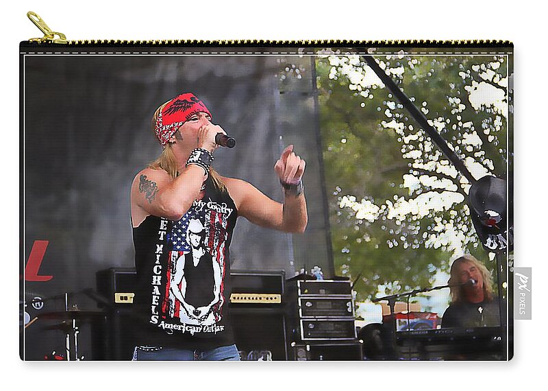 Bret Michaels Carry-all Pouch featuring the photograph Bret Making Music by Alice Gipson