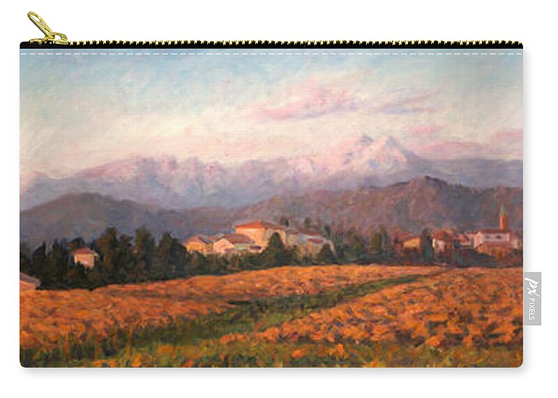 Field Zip Pouch featuring the painting Brianza horizon by Marco Busoni