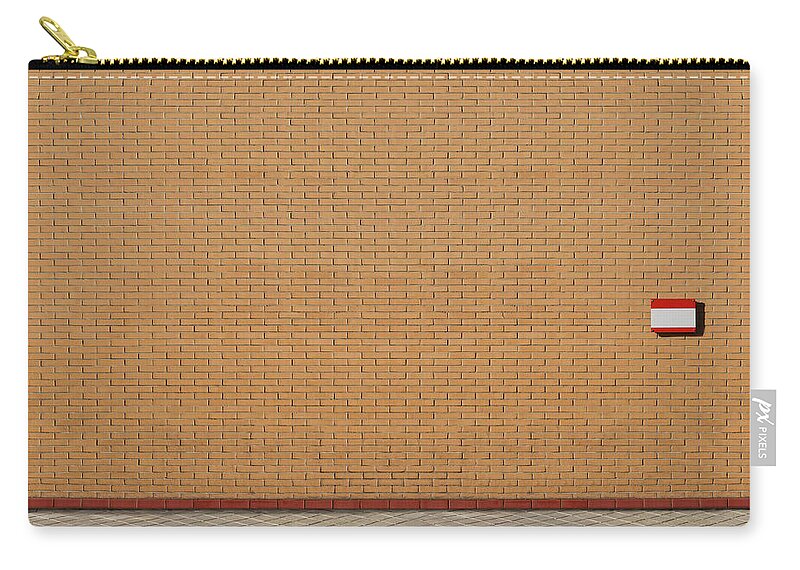 Outdoors Zip Pouch featuring the photograph Brick Wall by Maria Toutoudaki