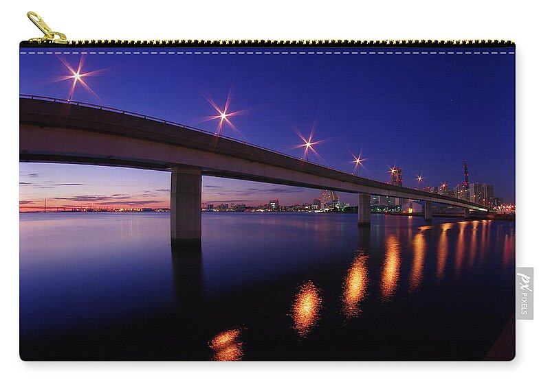 Tranquility Zip Pouch featuring the photograph Bridge And Blue Sky Before Dawn by Hitoshi Nishimura