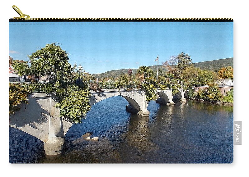 Bridge Zip Pouch featuring the photograph Bridge of Flowers by Nina Kindred