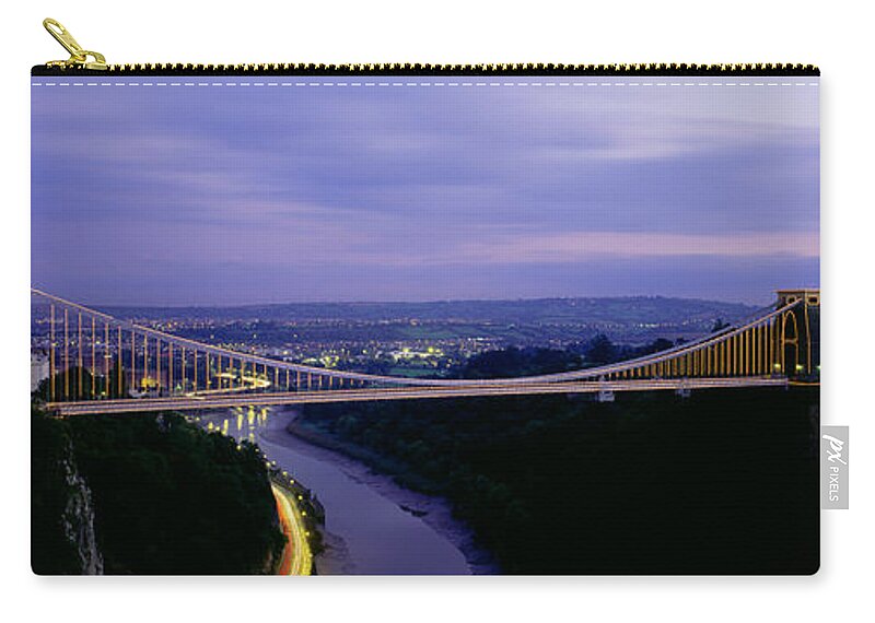 Photography Zip Pouch featuring the photograph Bridge Over A River, Clifton Suspension by Panoramic Images