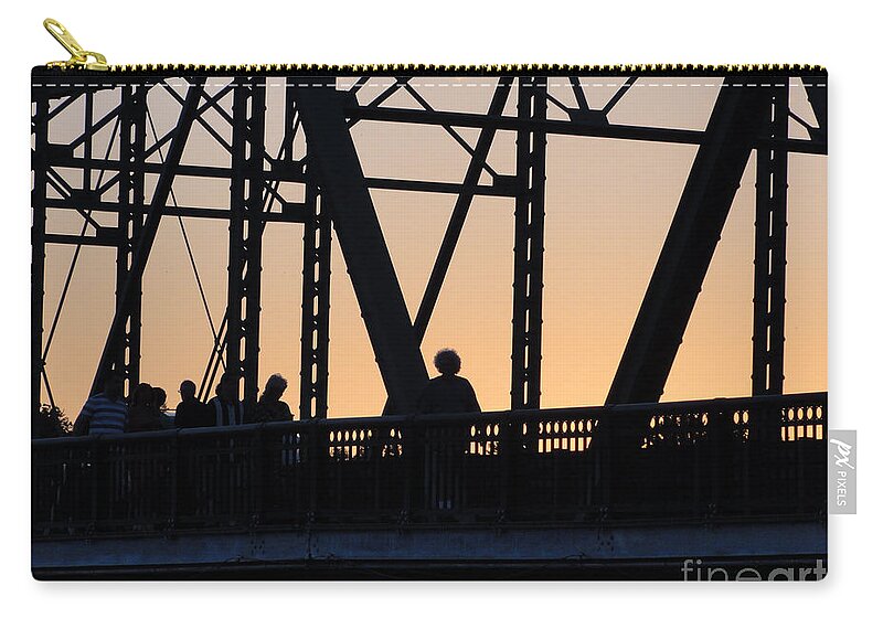 Bridge Zip Pouch featuring the photograph Bridge Scenes August - 2 by Christopher Plummer