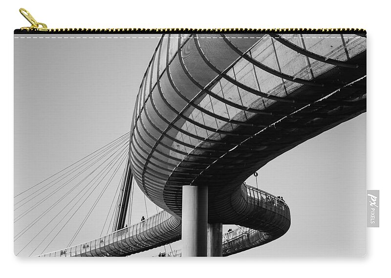 Black Zip Pouch featuring the photograph Bridges in the Sky by AM FineArtPrints