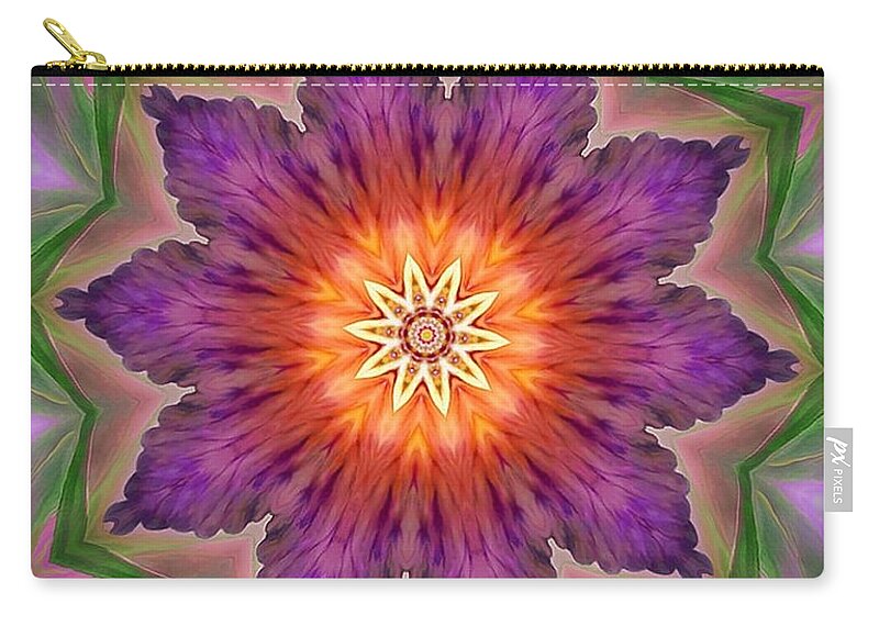 Art Zip Pouch featuring the digital art Bright flower by Lilia S