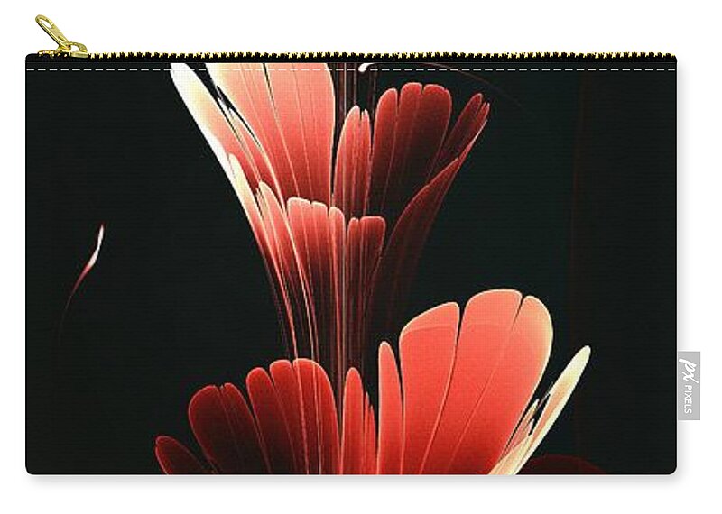 Plant Zip Pouch featuring the digital art Bright Red by Anastasiya Malakhova