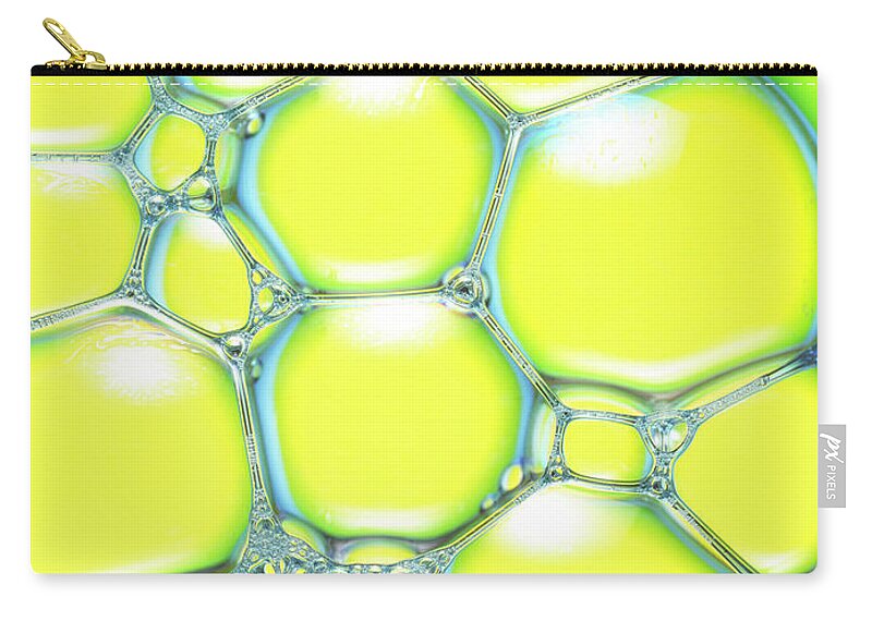 Bunch Zip Pouch featuring the photograph Bright Yellow Lime Bubbles by Chris Stein