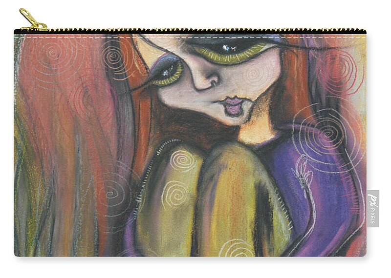 Self Portrait Carry-all Pouch featuring the pastel Broken Spirit by Tanielle Childers