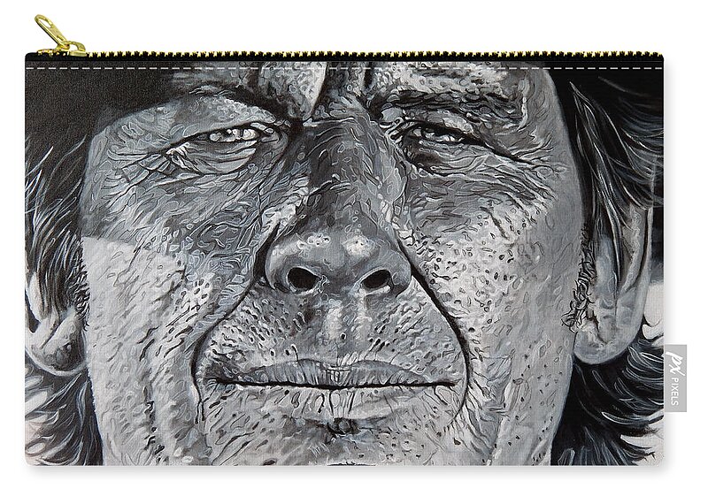 Charles Bronson Zip Pouch featuring the painting Bronson by Arie Van der Wijst