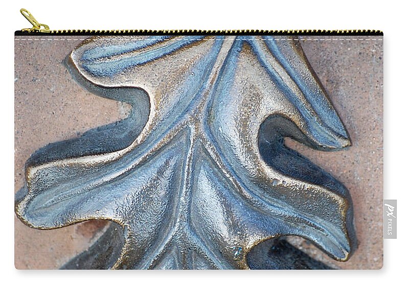 Bronze Zip Pouch featuring the photograph Bronzed Leaf by Holly Blunkall