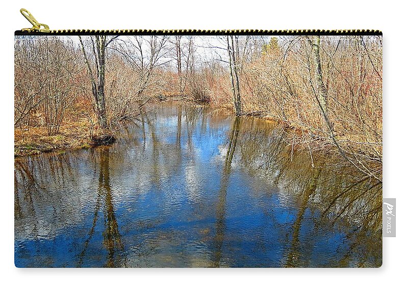 Brook Zip Pouch featuring the photograph Brook Reflections by MTBobbins Photography