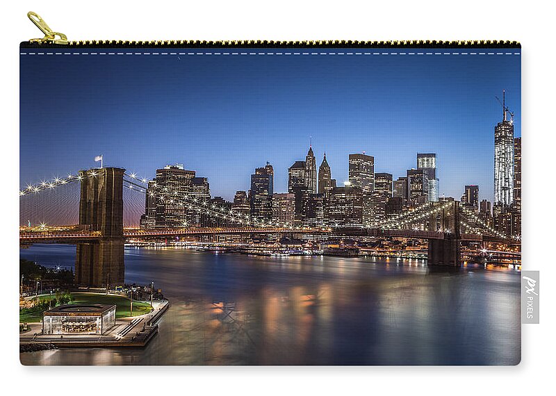 America Zip Pouch featuring the photograph Brooklyn Bridge by Mihai Andritoiu