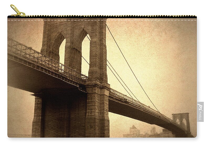 Bridge Zip Pouch featuring the photograph Brooklyn Nostalgia II by Jessica Jenney