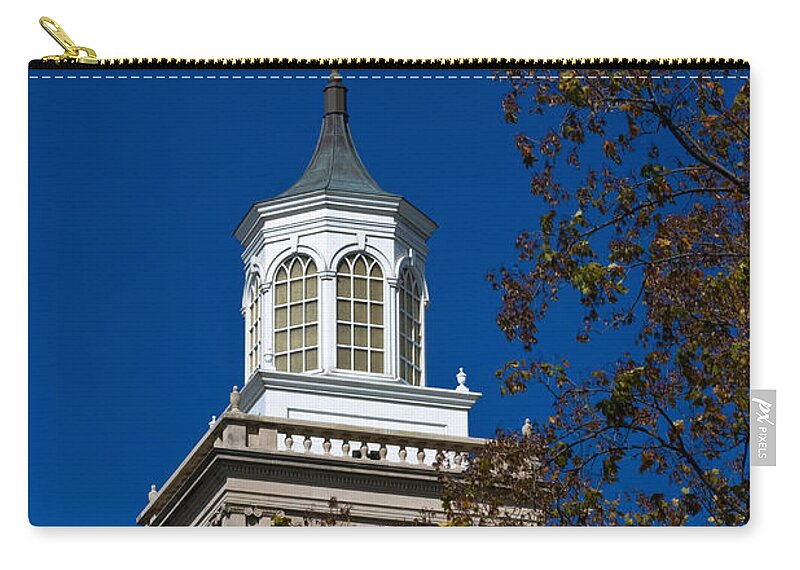 Apsu Zip Pouch featuring the photograph Browning Administration Building Tower by Ed Gleichman