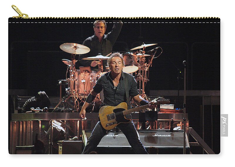 Bruce Springsteen Carry-all Pouch featuring the photograph Bruce Springsteen in Concert by Georgia Fowler