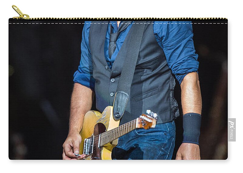 Bruce Springsteen Zip Pouch featuring the photograph Bruce Springsteen by Georgia Clare