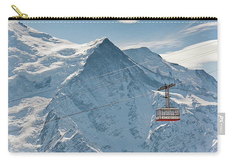 Tranquility Zip Pouch featuring the photograph Brévent Cable Car by Alain Bachellier