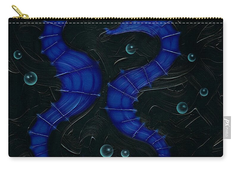 Sea Life Zip Pouch featuring the painting Bubbles. by Kenneth Clarke