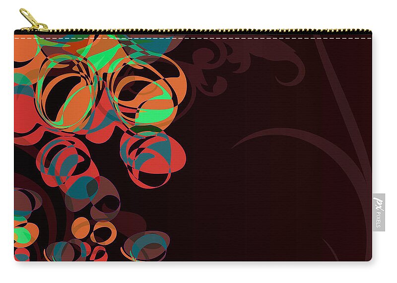 Brown Zip Pouch featuring the digital art Bubbling Bubbles - 45 by Variance Collections