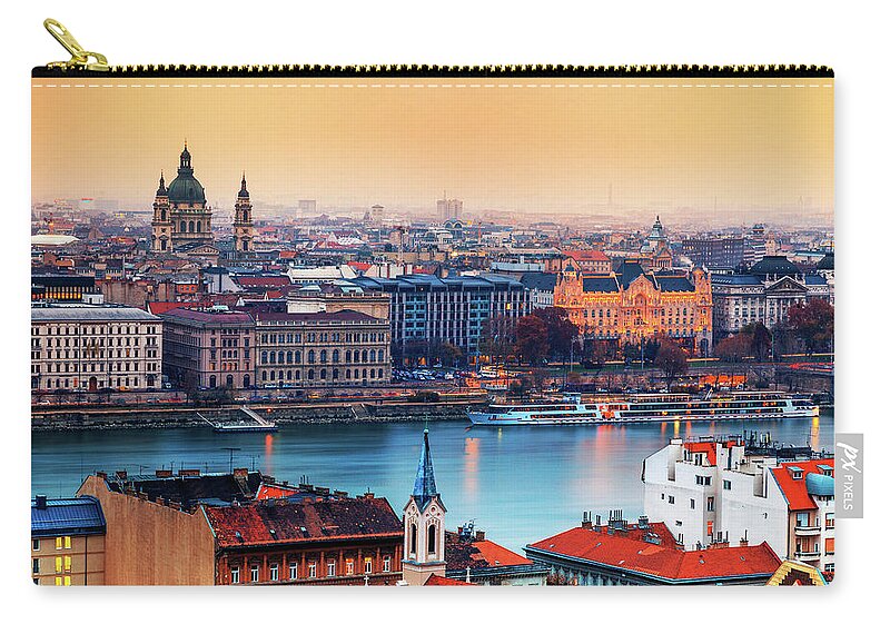 St Stephen's Basilica Zip Pouch featuring the photograph Budapest - Ambience by John And Tina Reid