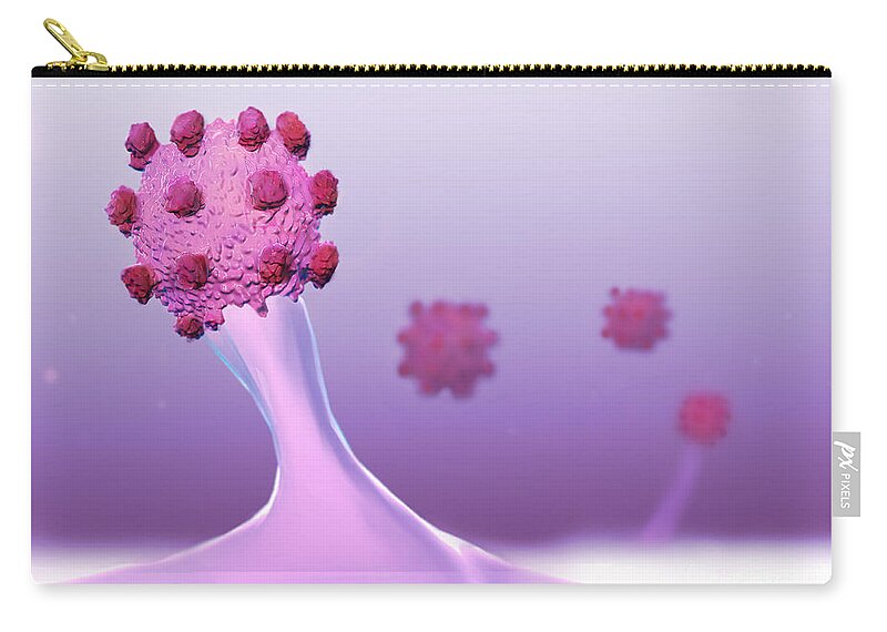 Art Zip Pouch featuring the photograph Budding Hiv, Illustration by Spencer Sutton