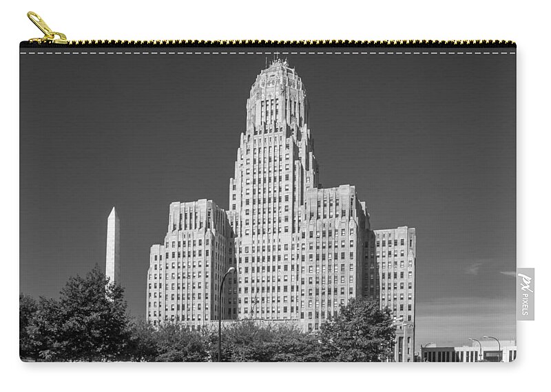 Buffalo City Hall Zip Pouch featuring the photograph Buffalo City Hall 0519b by Guy Whiteley