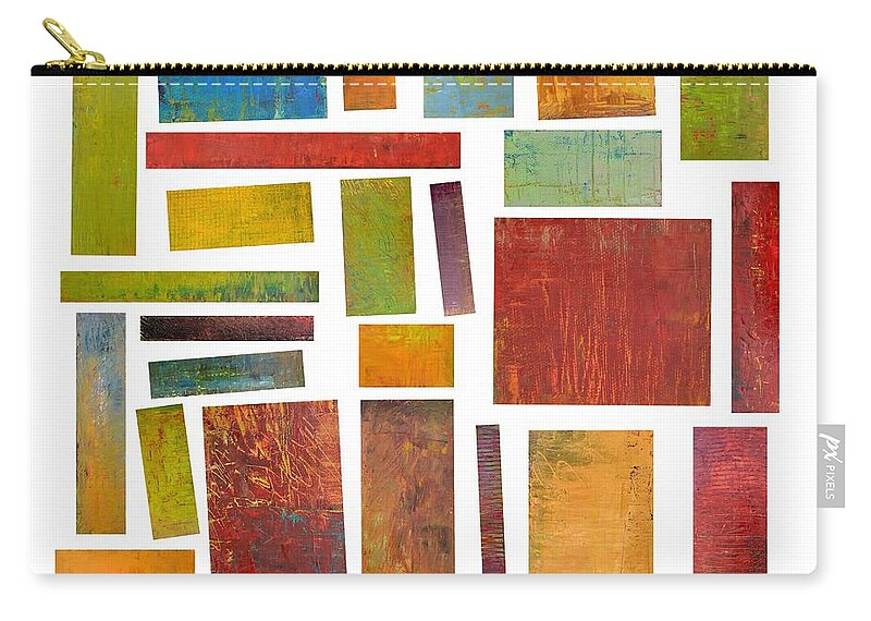 Textural Zip Pouch featuring the painting Building Blocks One by Michelle Calkins