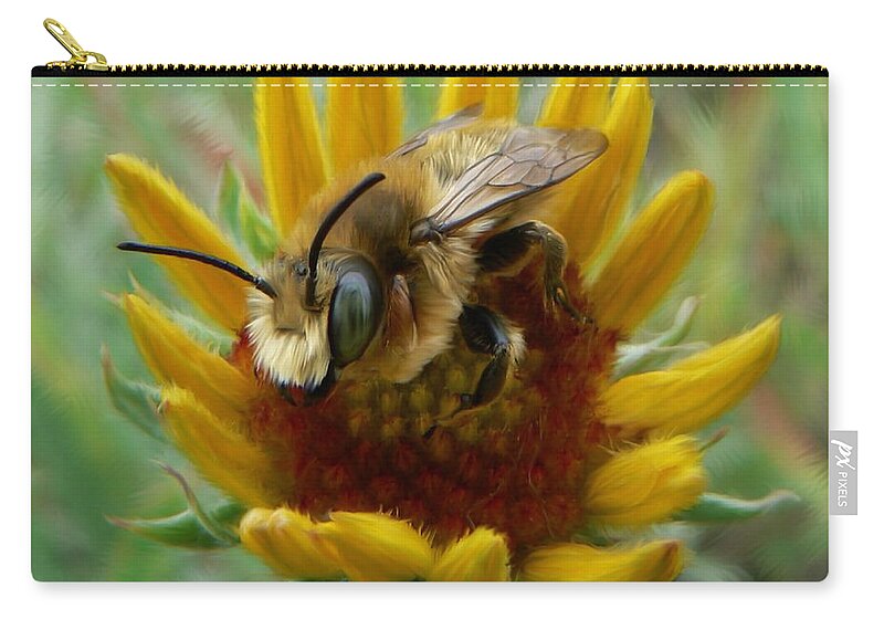 Bumble Bee Beauty Zip Pouch featuring the photograph Bumble Bee Beauty by Barbara St Jean