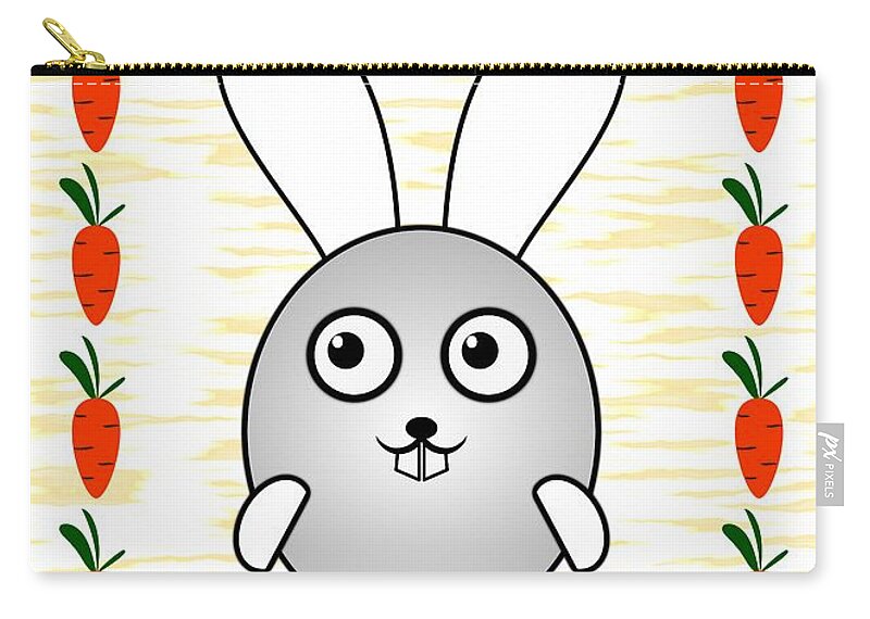 Bunny Zip Pouch featuring the digital art Bunny - Animals - Art for Kids by Anastasiya Malakhova